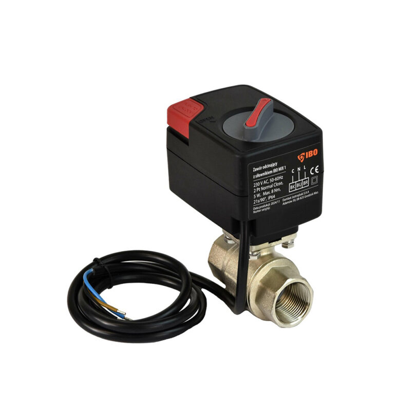 Zawór odcinający IBO  z siłownikiem DN20