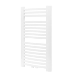 Grzejnik łazienkowy GR3V z zasilaniem dolnym centrycznym, biały – 17 żeberek.