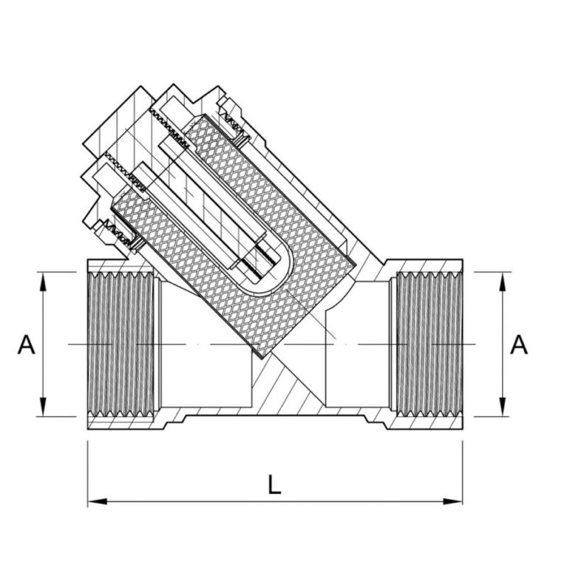 Filtr skośny z wkładem magnetycznym 1″ DIAMOND
