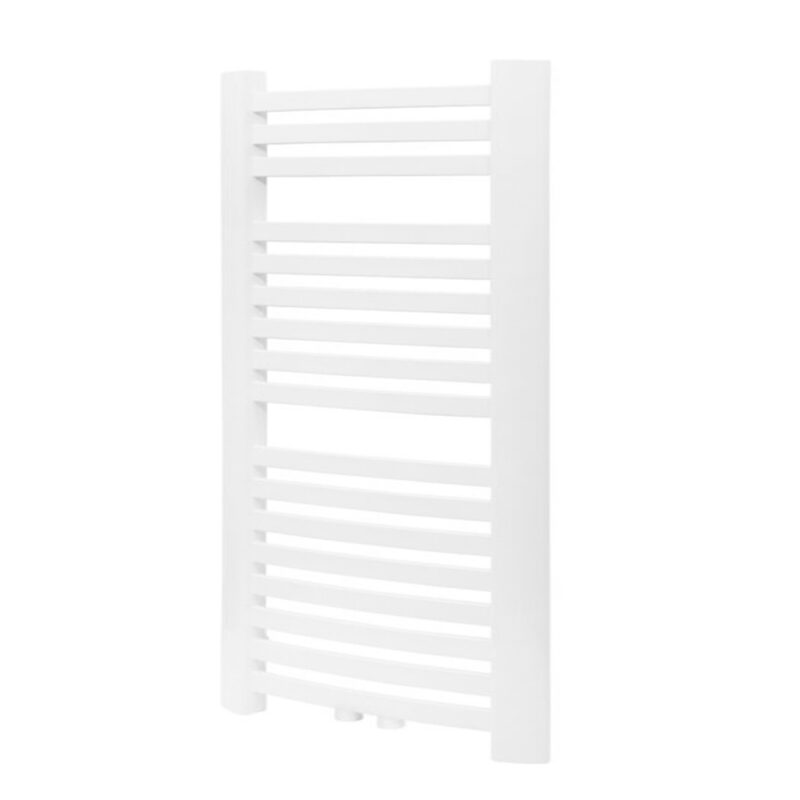 Grzejnik łazienkowy GR3V z zasilaniem dolnym centrycznym, biały – 27 żeberek.