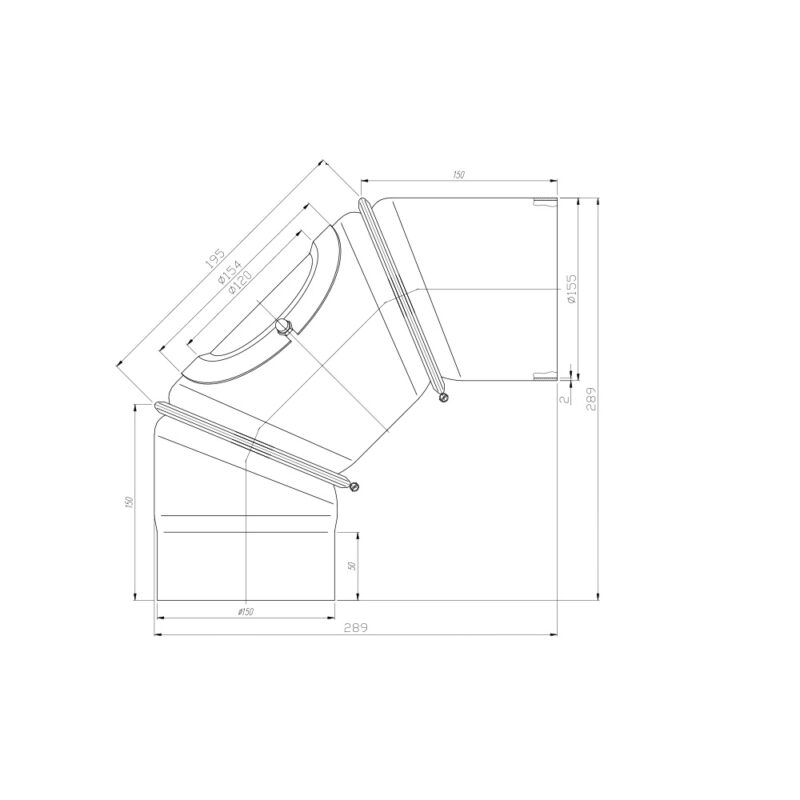 Kolano nastawne 3-segmentowe 90/150