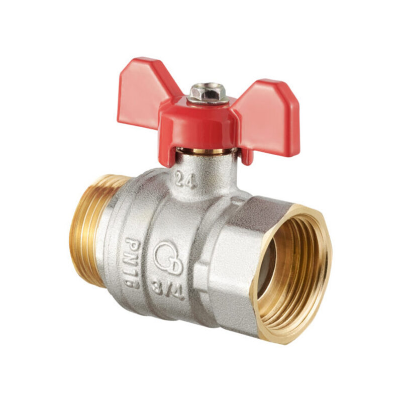 Kurek kulowy standard z dławikiem wz z motylkiem 3/4″