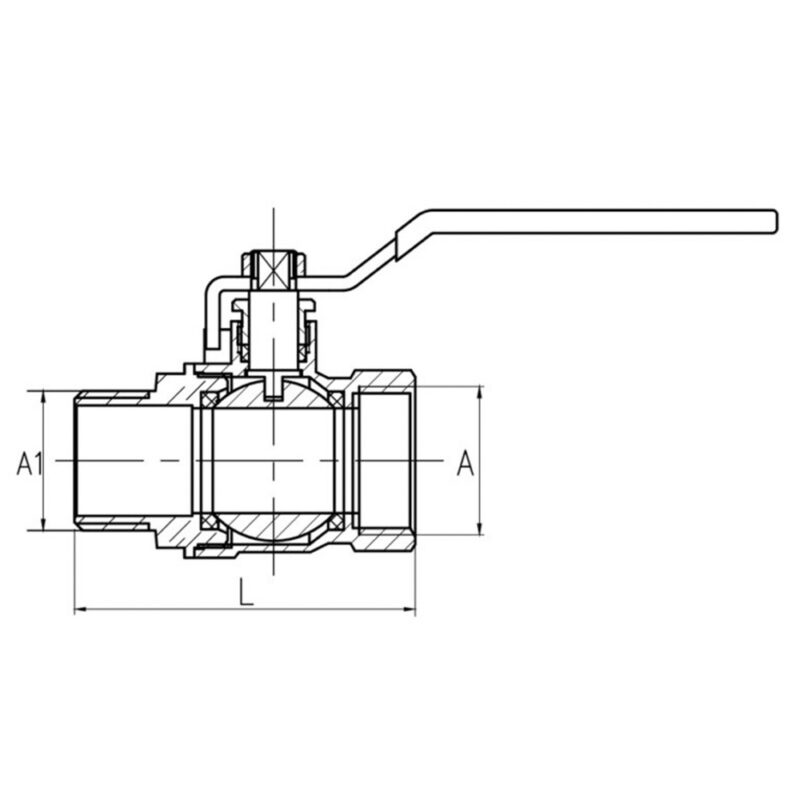 Kurek kulowy  „HISZPAN” z dławikiem wz 1/2″ (rączka)