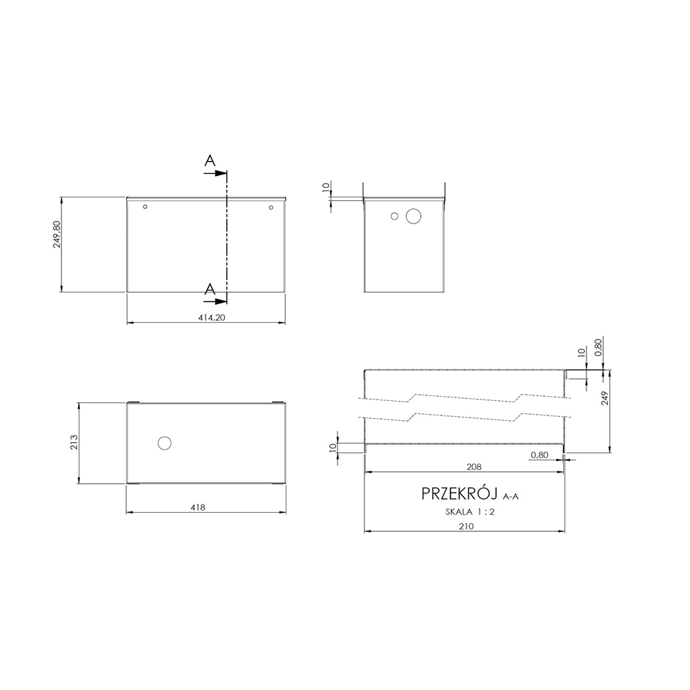 Naczynie przelewowe prostokątne 20l LAVA
