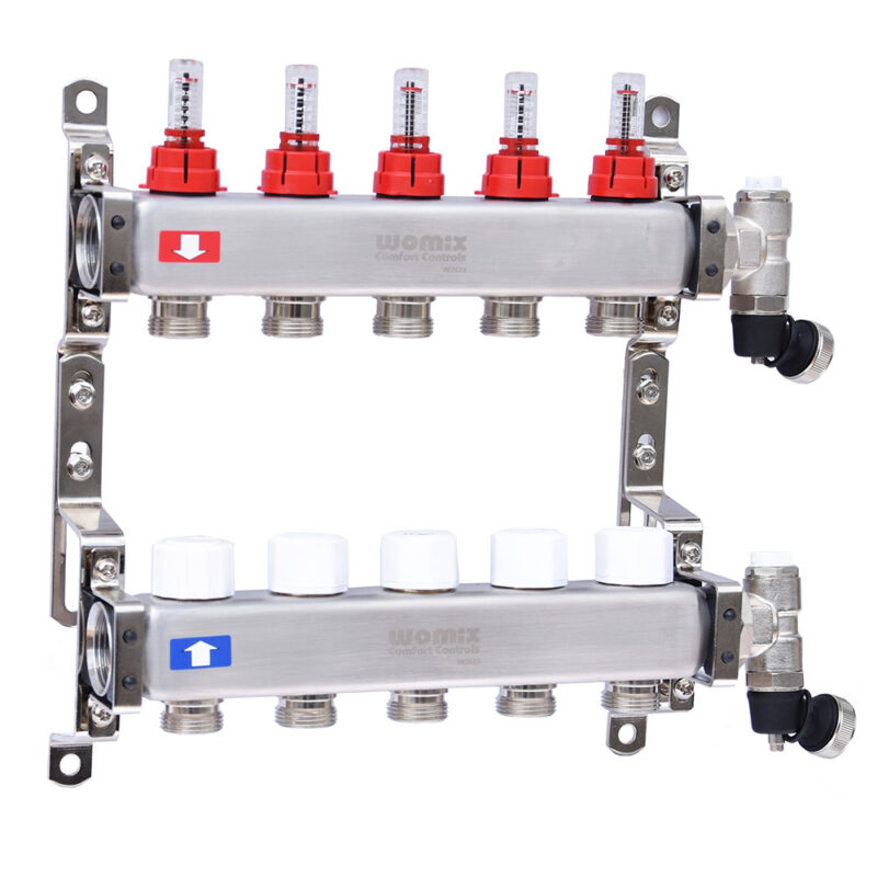 Rozdzielacz CS-Rot05 7F, ze stali nierdzewnej  rotametr 0-5 1/min