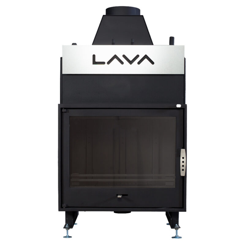 Termokominek PLUS 17kW w układzie zamkniętym (2,5 bar) z płaską szybą