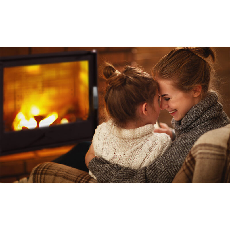 Termokominek TKL BASE 17kW w układzie zamkniętym (2,5 bar) z płaską szybą