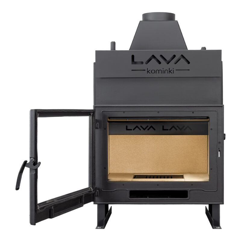 Termokominek TKL BASE 20kW w układzie zamkniętym (2,5 bar) z płaską szybą