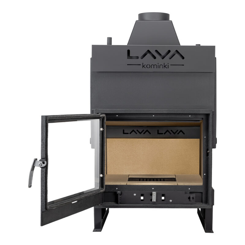 Termokominek TKL PLUS 12kW w układzie zamkniętym (2,5 bar) z płaską szybą