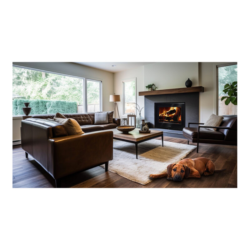 Termokominek TREND 13kW w układzie otwartym (1bar) z płaską szybą