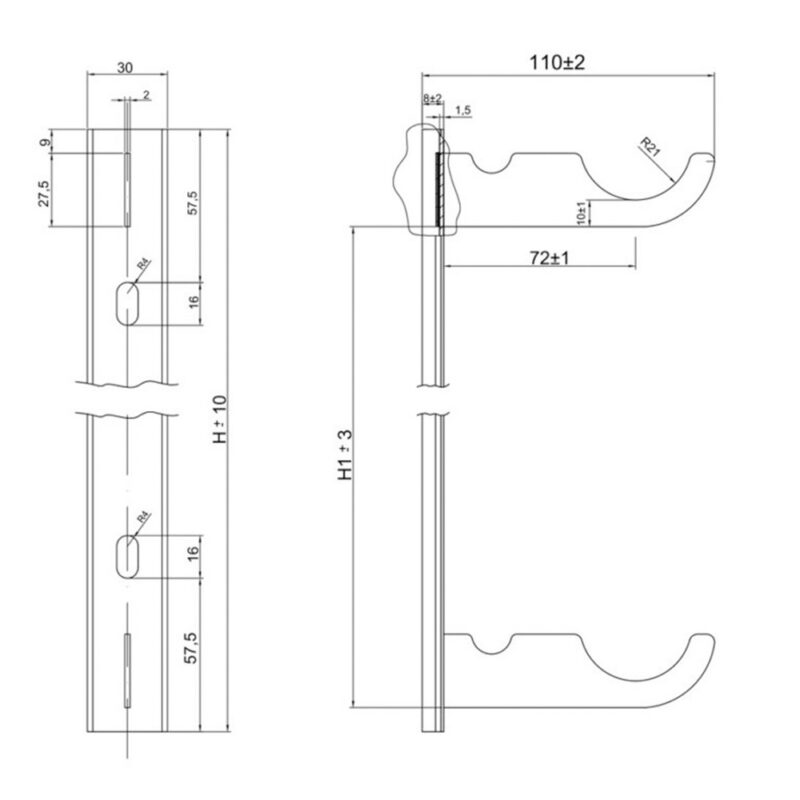 Wspornik grzejnikowy do grzejnika aluminiowego H-500