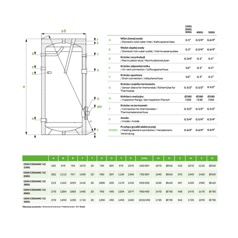 Zasobnik CWU V2 200 G bez wężownicy