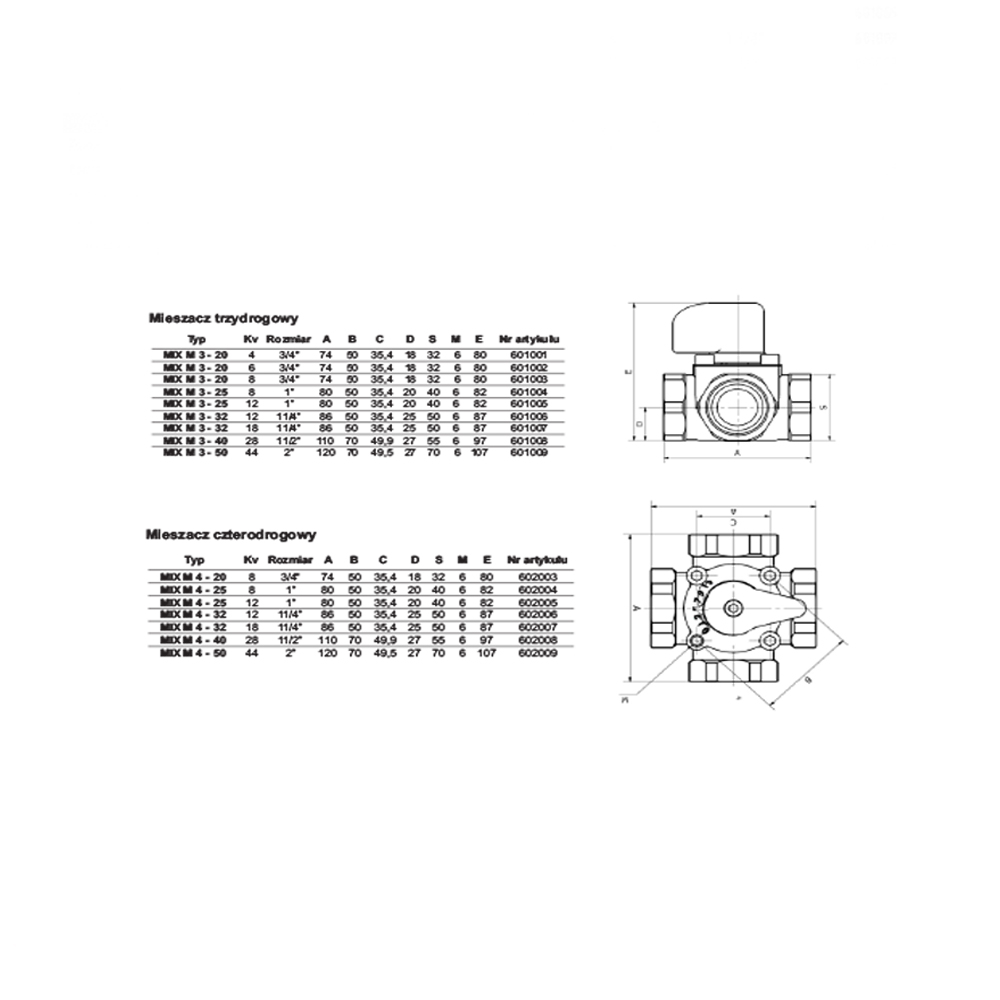 Zawór 3-drogowy WOMIX 1” MIX M 3-25