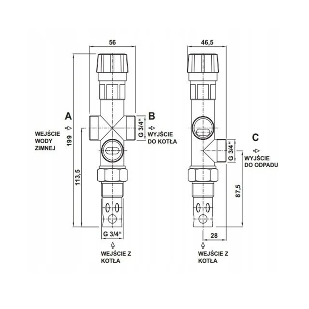 Zawór schłądzający 2-drogowy DBV 1P