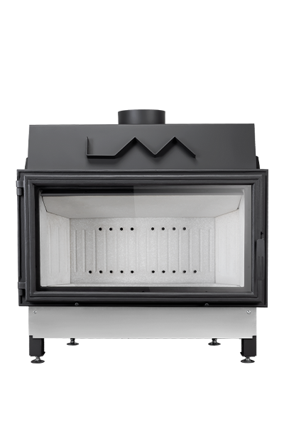 Wkład kominkowy powietrzny Lumina 16 Clara Ceramic – stalowy wkład do rekuperacji z białą ceramiką paleniska