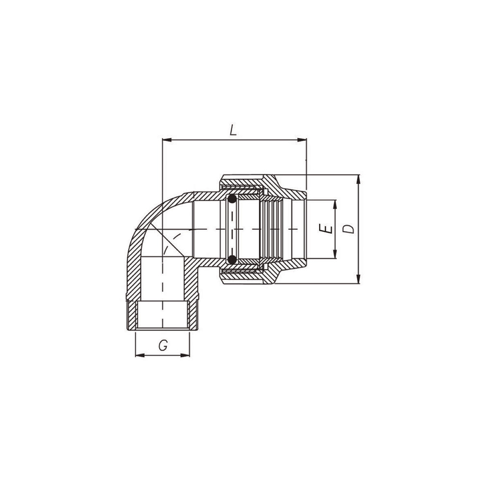 Kolano 90 stopni GW 25 mm x 3/4