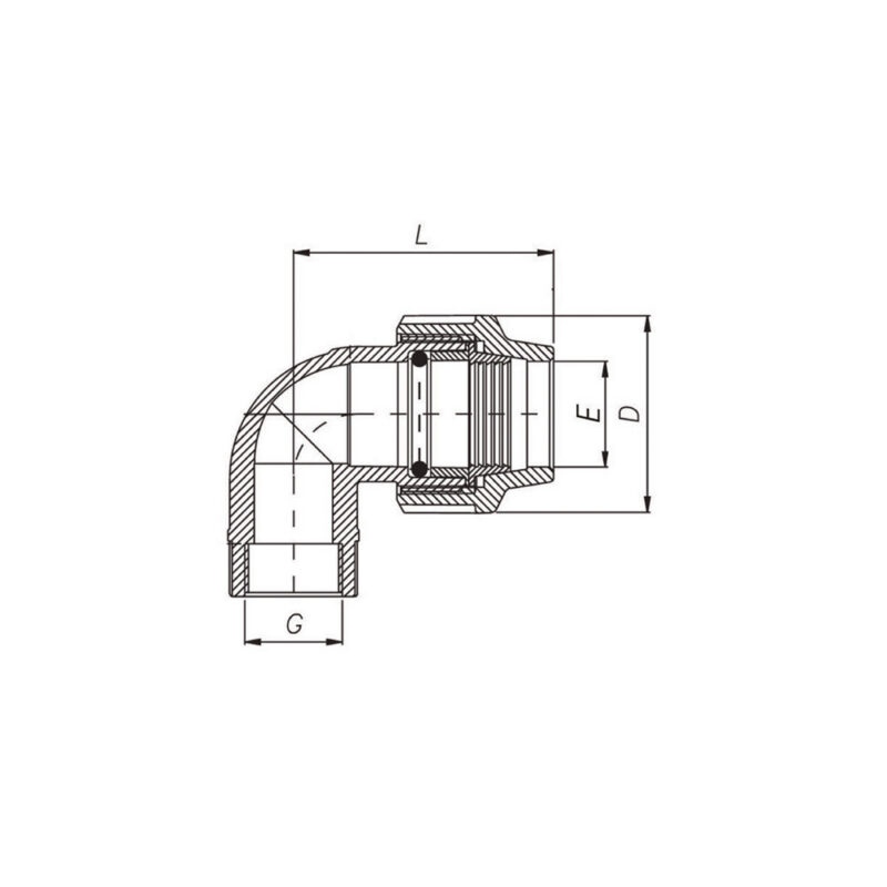 Kolano 90 stopni GW 32 mm x 3/4