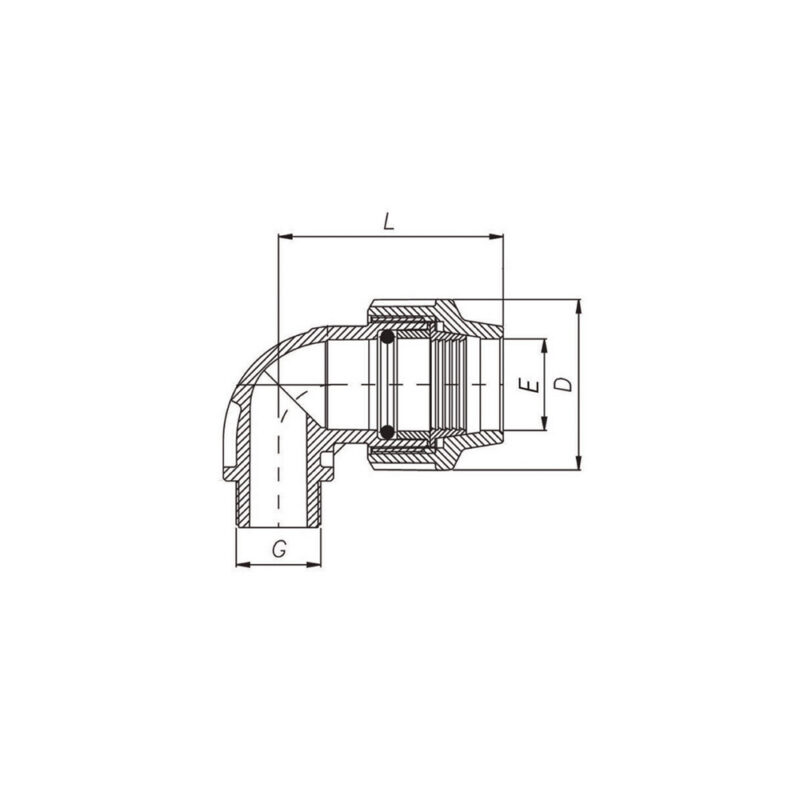 Kolano 90 stopni GZ 32 mm x 1