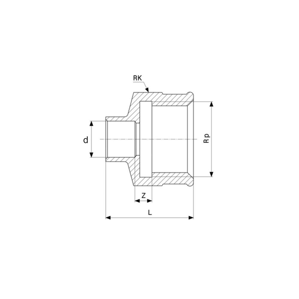 Mufa gwintowana 28×3/4 gw