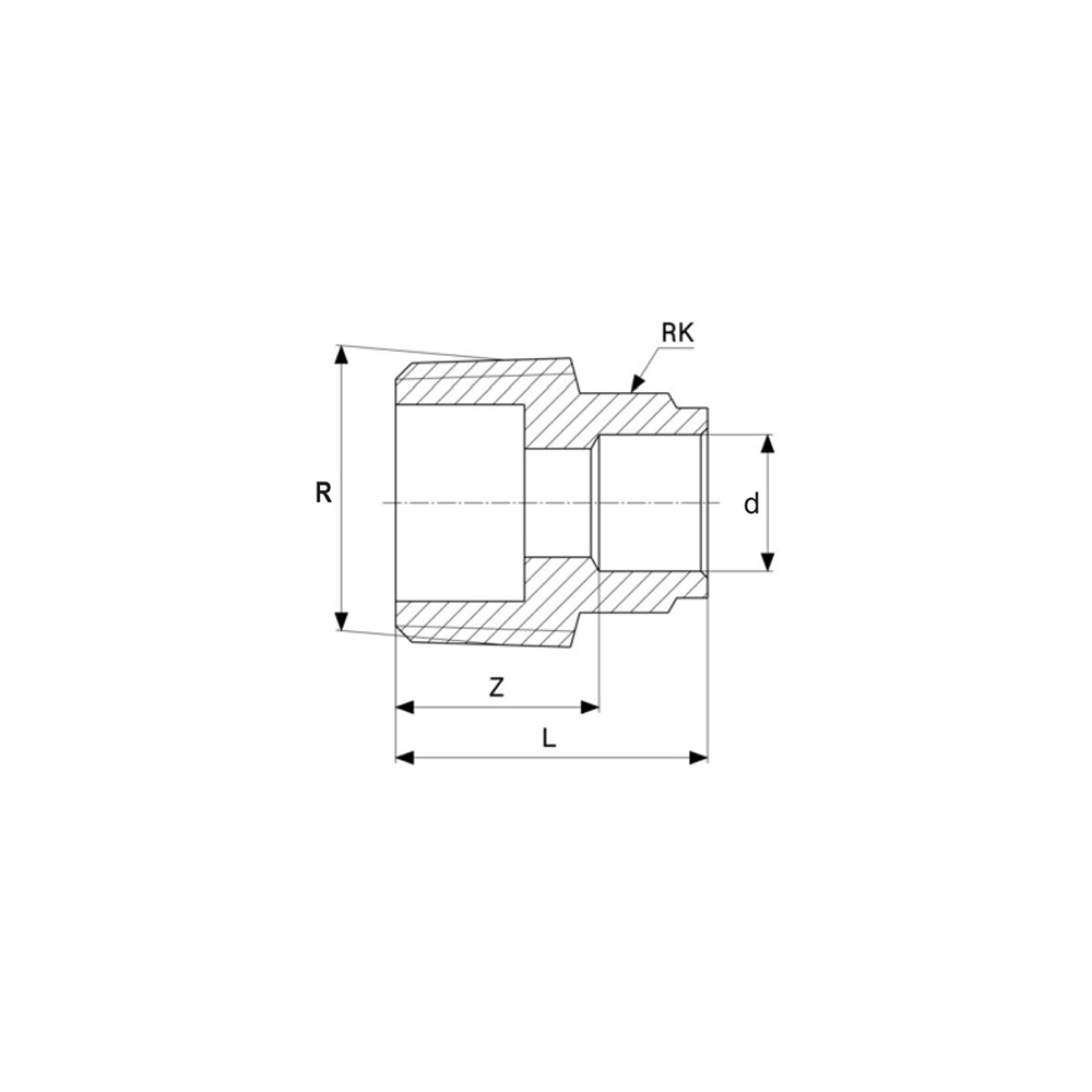 Nypel gwintowany 15×1/2 gz