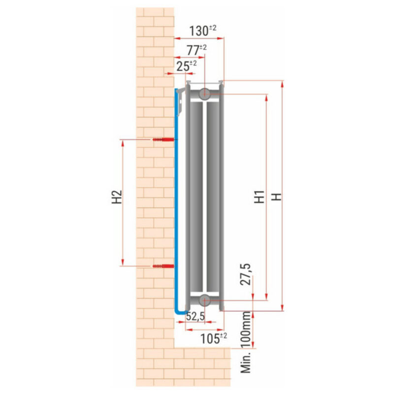 Stalowy Grzejnik Panelowy TYP-22 300x0400Z. DOLNE (V)