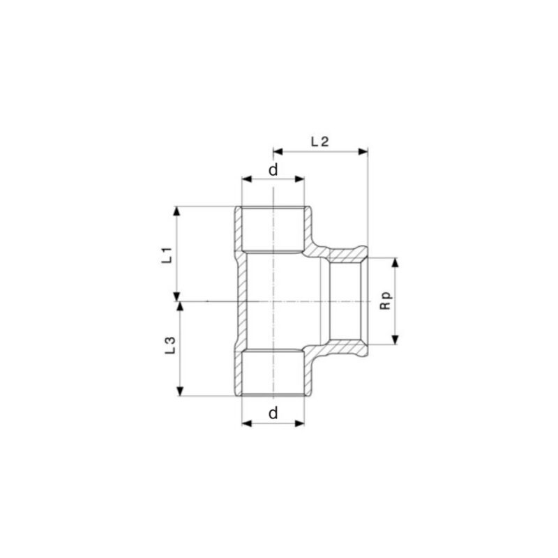 Trójnik 28×1/2 gw