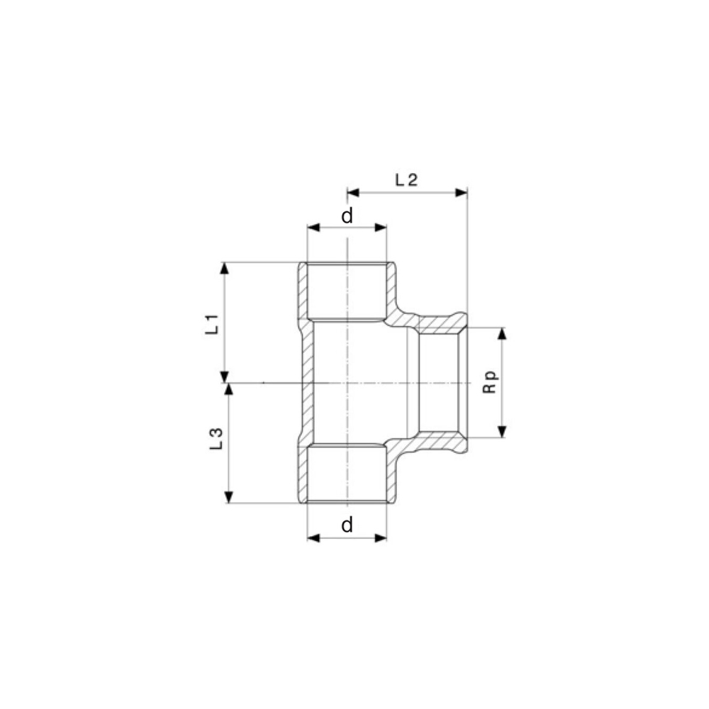 Trójnik 28×1/2 gw