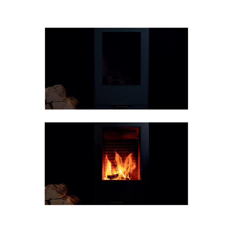 Szyba do kominka CLARA wersja NIGHT FLAME 16kW