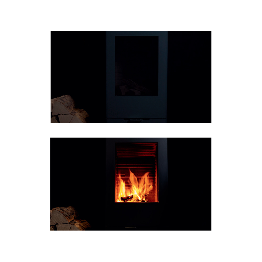 Szyba do kominka CLARA wersja NIGHT FLAME 16kW