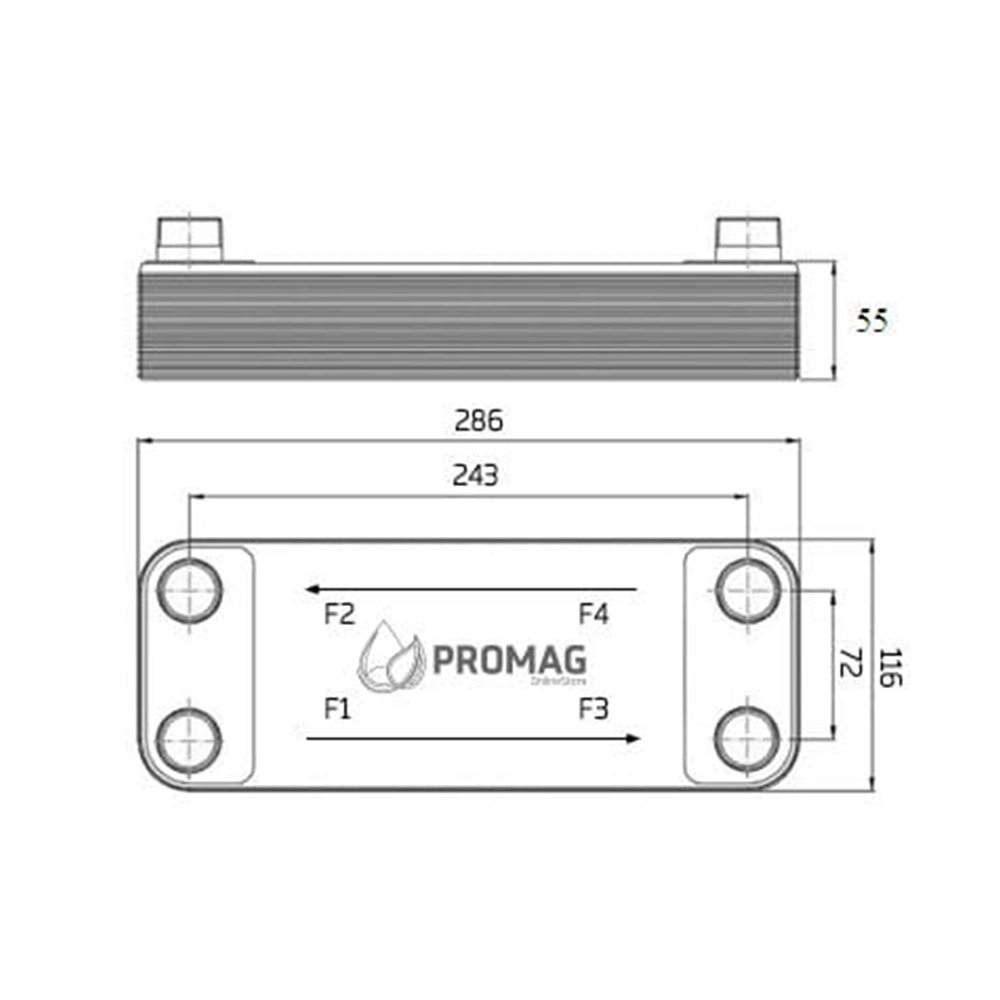 Wymiennik płytowy PGM-1C-40 – 40 płyt, 85 kW
